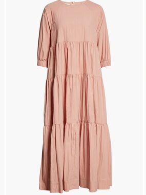 CO Essentials Tiered Casual Hampden Dress in Dusty Pink XS